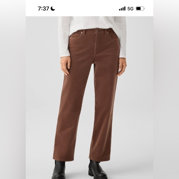 Eileen Fisher Pants - Eileen Fisher Organic Cotton Stretch Corduroy Straight Pant